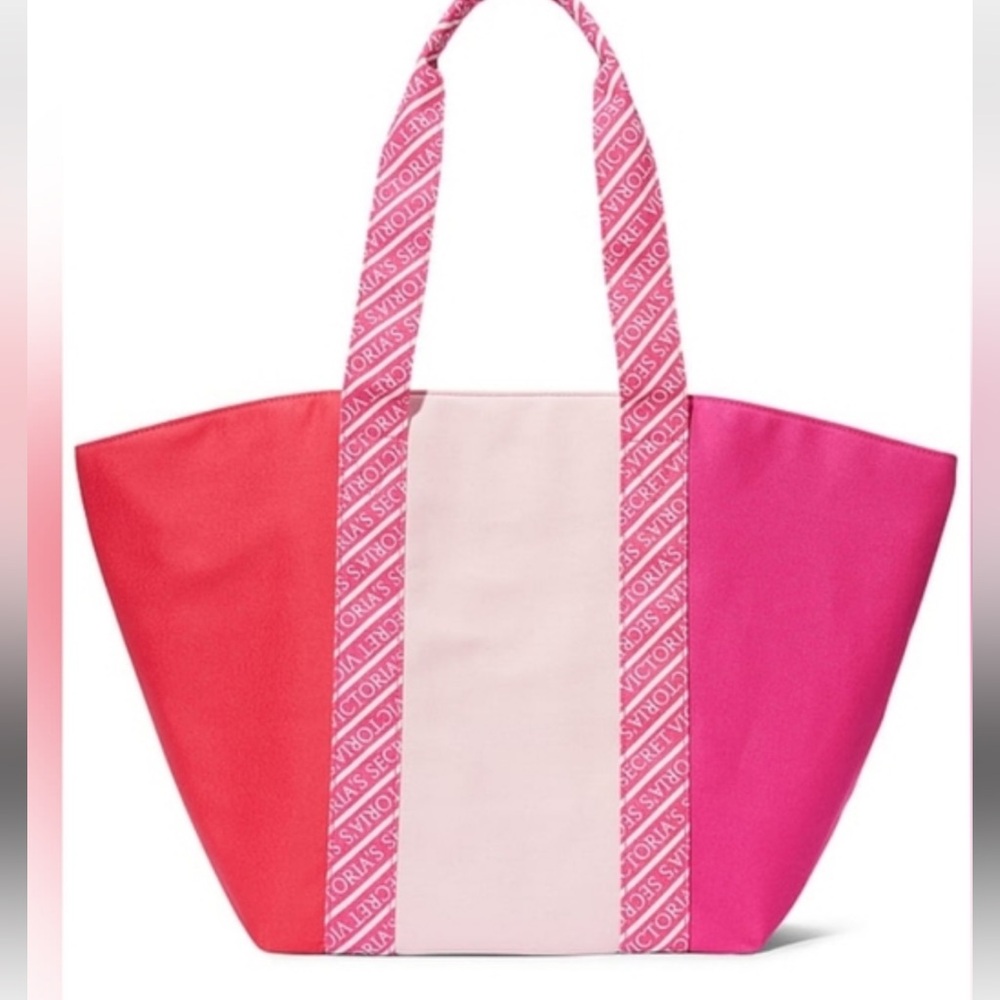 Victoria's Secret Pink, Light Pink & Red Triple-Panel Tote